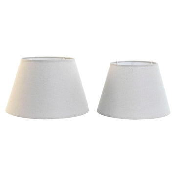 Lamp Shade Home ESPRIT Beige Linen Metal 40 x 40 x 25 cm (2 Units)