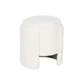 Footrest Home ESPRIT White Polyester MDF Wood Scandi 40 x 40 x 43 cm