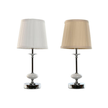 Desk lamp Home ESPRIT White Beige Metal Porcelain 25 W 220 V 20 x 20 x 44 cm (2 Units)