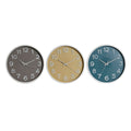 Wall Clock Home ESPRIT Blue White Pink Mustard PVC 30 x 4 x 30 cm (3 Units)