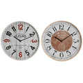 Wall Clock Home ESPRIT White Crystal MDF Wood 40 x 4,5 x 40 cm (2 Units)