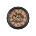 Wall Clock Home ESPRIT Black Golden Natural Crystal Iron Vintage 67 x 9 x 67 cm