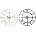 Wall Clock Home ESPRIT White Black Metal 60 x 3 x 60 cm (2 Units)