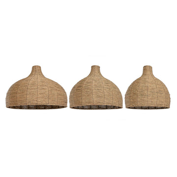 Lamp Shade Home ESPRIT Brown Fibre Natural 70 x 70 x 50 cm (3 Pieces)