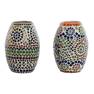 Desk lamp Home ESPRIT Multicolour Aluminium Crystal 220 V 14 x 14 x 19 cm (2 Units)