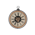 Wall Clock Home ESPRIT Black Beige Golden Natural Metal Pine 74 x 9 x 91 cm