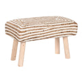 Footrest Home ESPRIT Jute Eucalyptus wood 60 x 31 x 38 cm