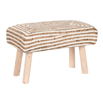 Footrest Home ESPRIT Jute Eucalyptus wood 60 x 31 x 38 cm