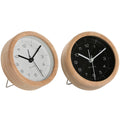 Table clock Home ESPRIT White Black Bamboo 10 x 4,3 x 10 cm (2 Units)