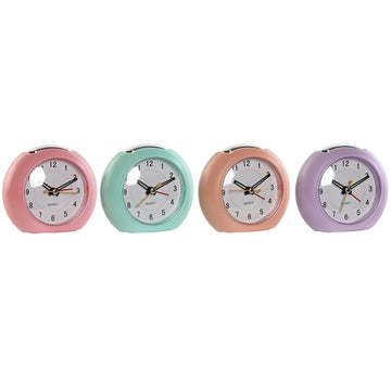 Table clock Home ESPRIT Pink Coral Lilac 10 x 4,7 x 9 cm