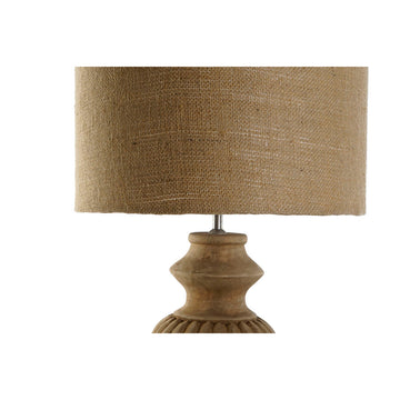 Desk lamp Home ESPRIT Natural Jute Wood 50 W 220 V 44 X 44 X 91 cm