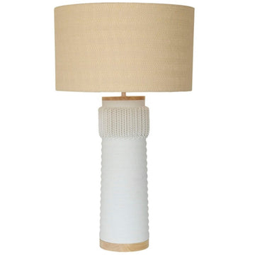 Desk lamp Home ESPRIT Linen Ceramic 46 x 46 x 77 cm