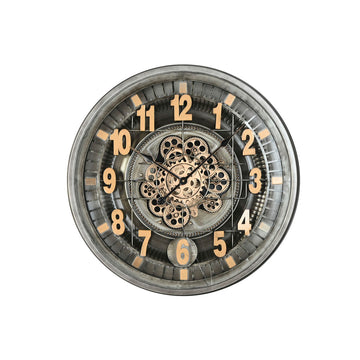 Wall Clock Home ESPRIT Golden Silver Crystal Iron Vintage 66,5 x 8,5 x 66,5 cm