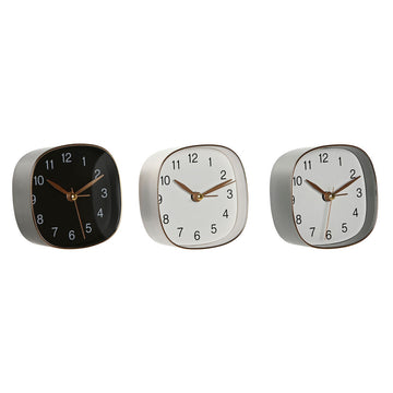 Table clock Home ESPRIT White Black Grey Golden Modern (3 Units)