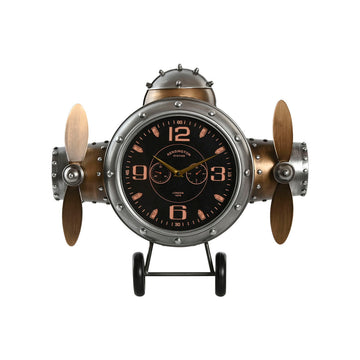 Wall Clock Home ESPRIT Golden Silver Metal Aeroplane Vintage 50 x 10,5 x 49,5 cm