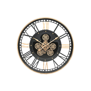 Wall Clock Home ESPRIT Black Golden Metal Crystal 100 x 9 x 100 cm