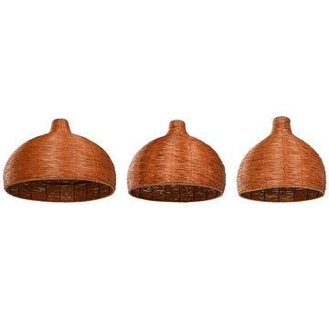 Lamp Shade Home ESPRIT Dark brown 70 x 70 x 50 cm (3 Pieces)