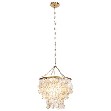Ceiling Light Home ESPRIT Beige Golden Metal Mother of pearl 50 W 40 x 40 x 48 cm