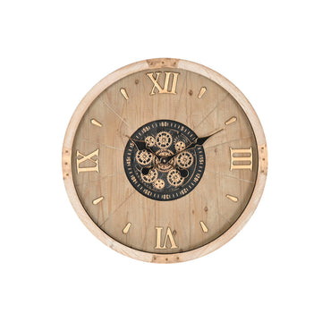 Wall Clock Home ESPRIT Golden Natural Crystal Fir Cottage 63,5 X 8 X 63,5 CM