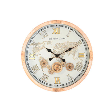 Wall Clock Home ESPRIT White Natural Crystal Fir Vintage 63,5 X 8 X 63,5 CM