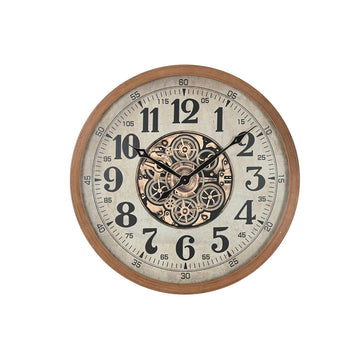 Wall Clock Home ESPRIT White Natural Crystal Pine Cottage 80 x 8 x 80 cm