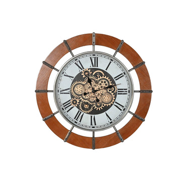 Wall Clock Home ESPRIT White Natural Metal Pine Vintage 86 X 9,5 X 86 CM