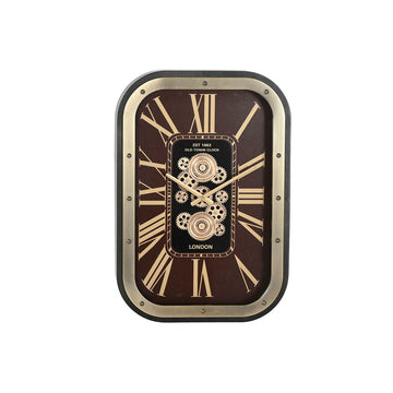 Wall Clock Home ESPRIT Golden Maroon Crystal Iron Glam 43 X 8,5 X 63 CM