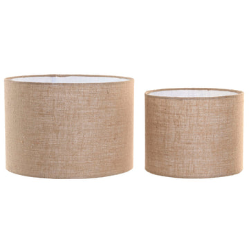 Lamp Shade Home ESPRIT Light brown Jute Metal 40 x 40 x 28 cm (2 Units)