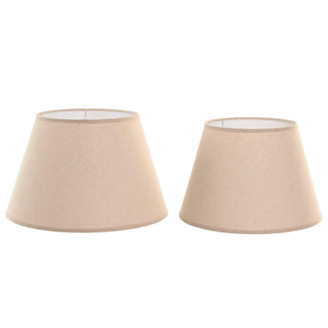 Lamp Shade Home ESPRIT Beige Linen Metal 40 x 40 x 25 cm (2 Units)