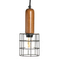 Ceiling Light 12 x 12 x 27 cm Natural Golden Wood Iron 220 V Mango wood 240 V