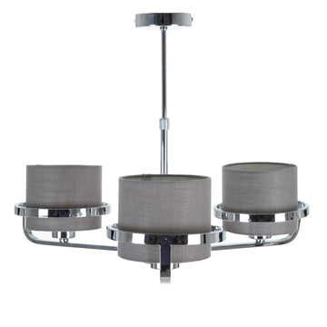 Ceiling Light Grey Silver Linen Metal Iron 220-240 V 52 x 50 x 44,5 cm