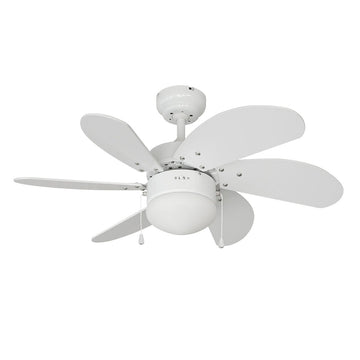 Ceiling Fan with Light EDM 33985 Aral White 50 W