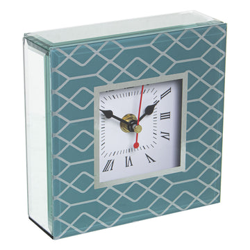 Table clock Alexandra House Living Blue Crystal 14 x 14 x 4 cm