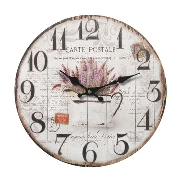 Wall Clock Alexandra House Living Brown Wood Ø 34 cm