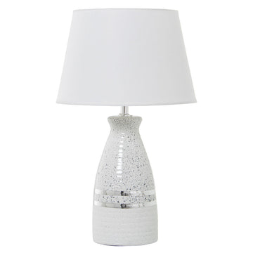 Desk lamp Alexandra House Living White Silver Ceramic 60 W 14 x 35 x 15 cm