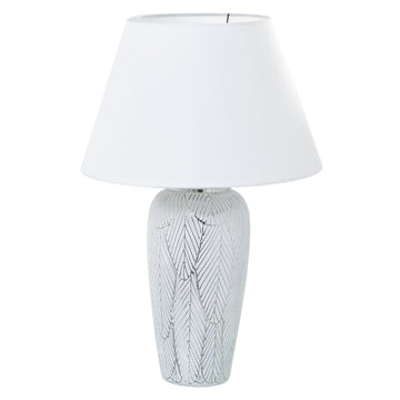 Desk lamp Alexandra House Living White Silver Ceramic 40 W 15 x 37 x 15 cm