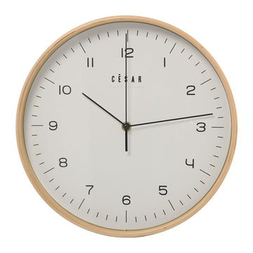 Wall Clock Alexandra House Living White Brown Wood 32 x 4 x 32 cm