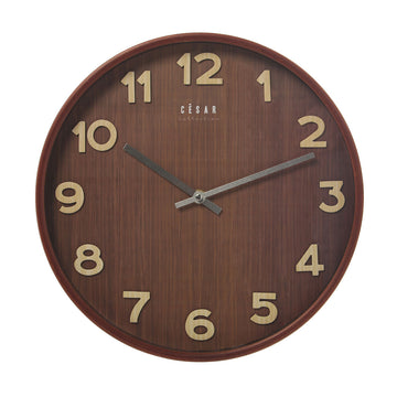 Wall Clock Alexandra House Living Brown Walnut Wood 32 x 4 x 32 cm