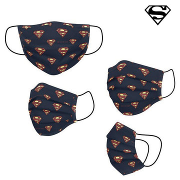 Hygienic Reusable Fabric Mask Superman Blue Children's