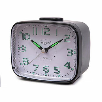 Analogue Alarm Clock Timemark 12 x 9,5 x 6,5 cm Black Classic