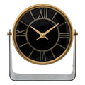 Table clock Alexandra House Living Black Golden Metal 20 x 17 x 8 cm