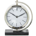 Table clock Alexandra House Living Black Silver Metal Marble 20 x 16 x 5 cm