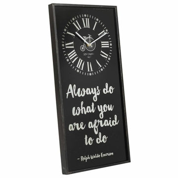 Wall Clock Alexandra House Living Black Glass Iron MDF Wood 76 x 3 x 36 cm