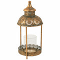 Candleholder Alexandra House Living Gold Glass Iron 19 x 42 x 19 cm