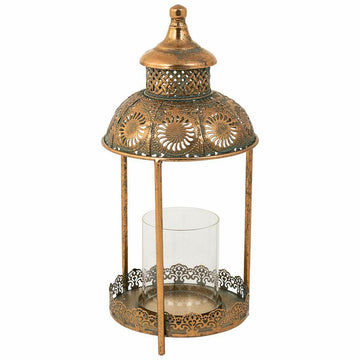 Candleholder Alexandra House Living Gold Glass Iron 19 x 42 x 19 cm