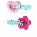 Hair Clips Inca  Flower Heart Buttons (2 Pieces)