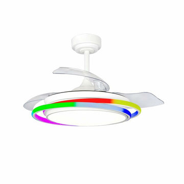 Ceiling Fan CristalRecord ANTILA MINI RGB WH RETRAC White