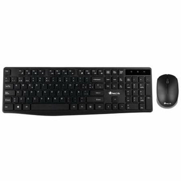 Keyboard and Wireless Mouse NGS NGSWIRELESSSETALLUREKIT 1200 dpi 2.4 GHz Black (1 Unit)