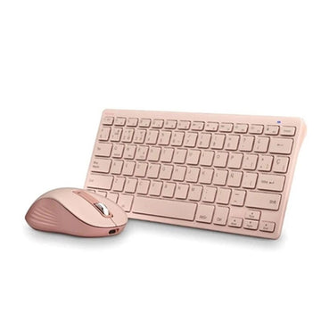 Keyboard and Mouse NGS FANTASYKITPINK Pink Spanish Qwerty QWERTY