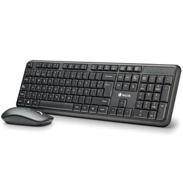 Keyboard and Wireless Mouse NGS SERENITYKIT Black Spanish Qwerty